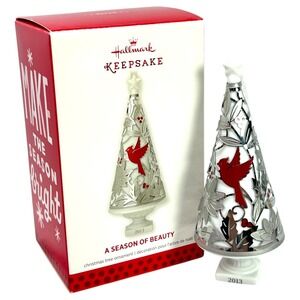 Hallmark A SEASON OF BEAUTY 2013 Keepsake Ornament Cardinal Porcelain Metal